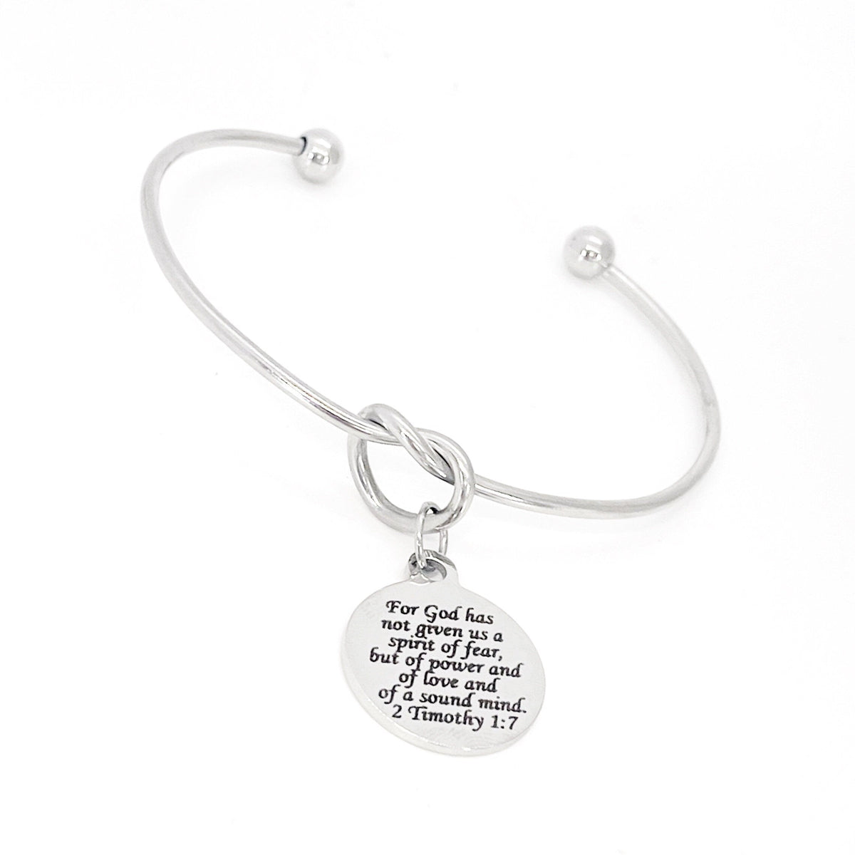 Scripture Gift, God Gives Us Power Love and Sound Mind Charm Bracelet, 2 Timothy 1 7 Graduation Gift, Faith Gift, Christian Jewelry