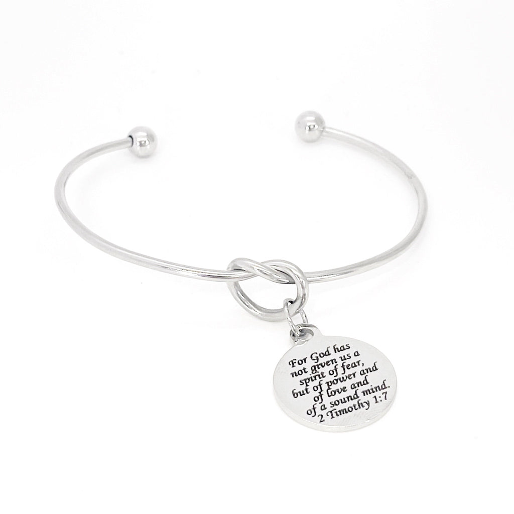 “God Gives Us Power, Love and a Sound Mind” Charm Bracelet — 2 Timothy 1:7
