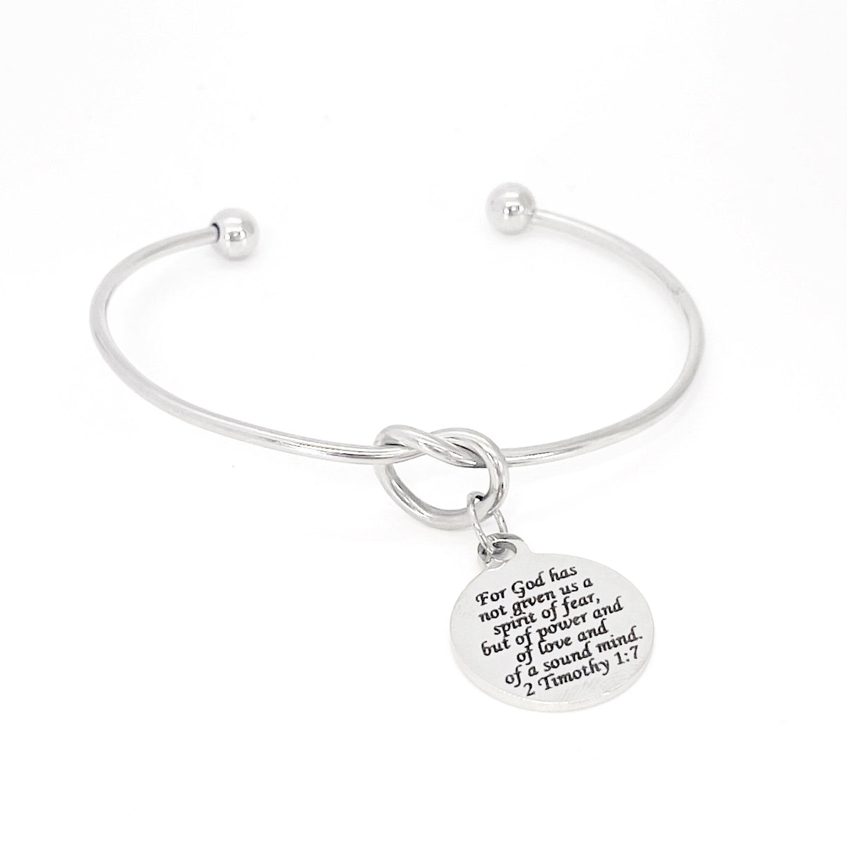 Scripture Gift, God Gives Us Power Love and Sound Mind Charm Bracelet, 2 Timothy 1 7 Graduation Gift, Faith Gift, Christian Jewelry