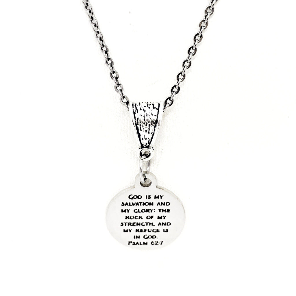 Faith Gift, God Is My Salvation And My Glory Necklace, Psalm 62 7, Scripture Gift, Scripture Jewelry, Faith Jewelry, Gift For Her