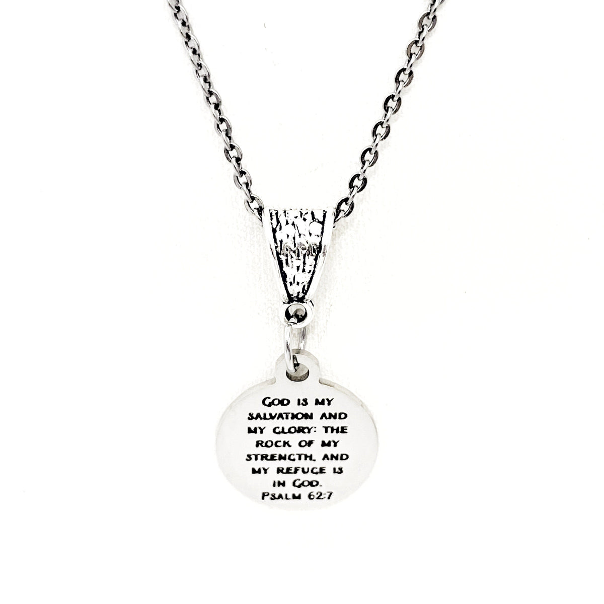 Faith Gift, God Is My Salvation And My Glory Necklace, Psalm 62 7, Scripture Gift, Scripture Jewelry, Faith Jewelry, Gift For Her