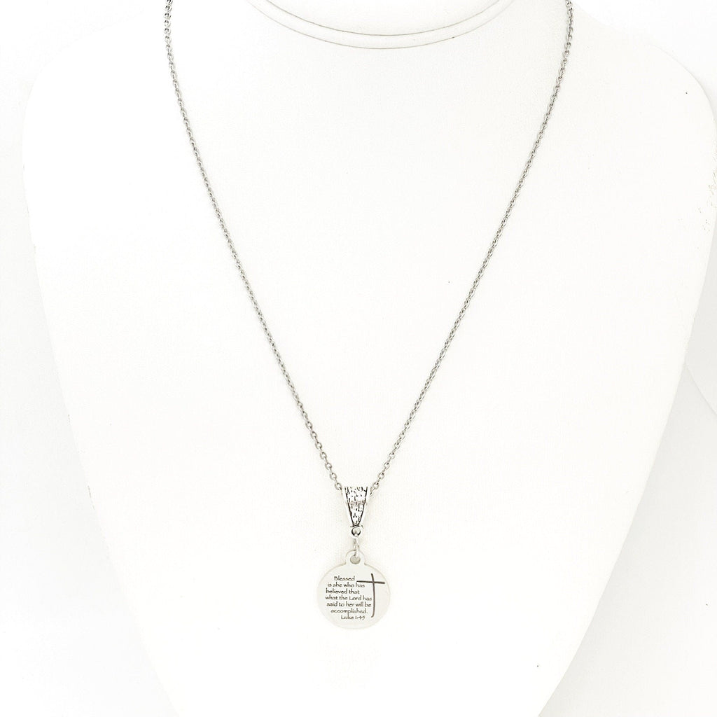Faith Gift, Blessed Is She Who Has Believed Necklace, Luke 1 4 and 6, Scripture Gift, Scripture Jewelry, Faith Jewelry, Gift For Her
