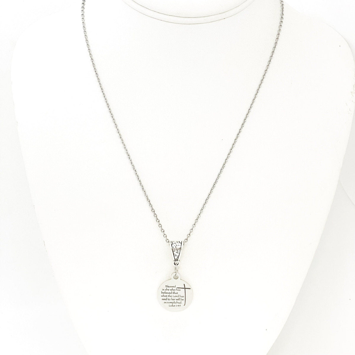Faith Gift, Blessed Is She Who Has Believed Necklace, Luke 1 4 and 6, Scripture Gift, Scripture Jewelry, Faith Jewelry, Gift For Her