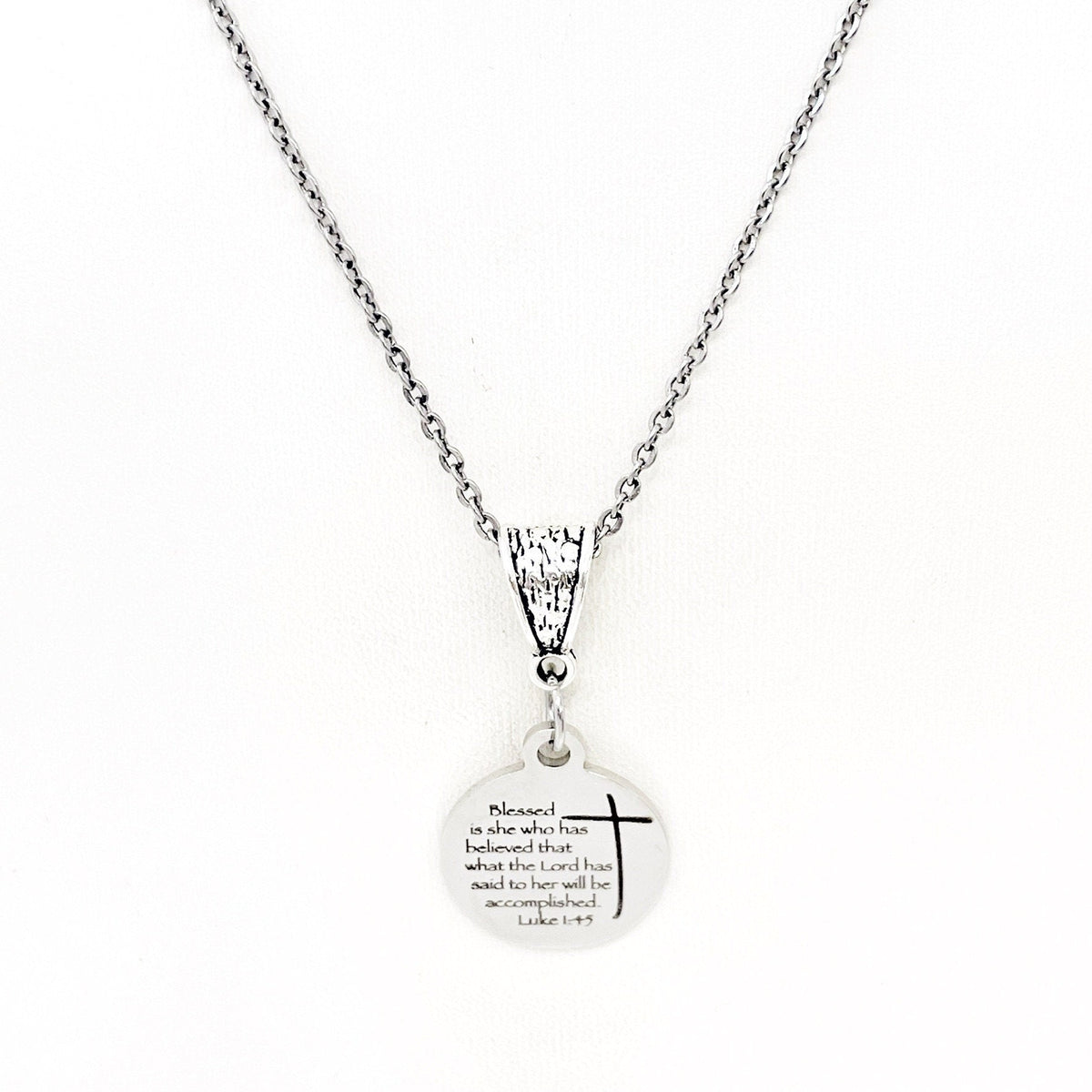 Faith Gift, Blessed Is She Who Has Believed Necklace, Luke 1 4 and 6, Scripture Gift, Scripture Jewelry, Faith Jewelry, Gift For Her