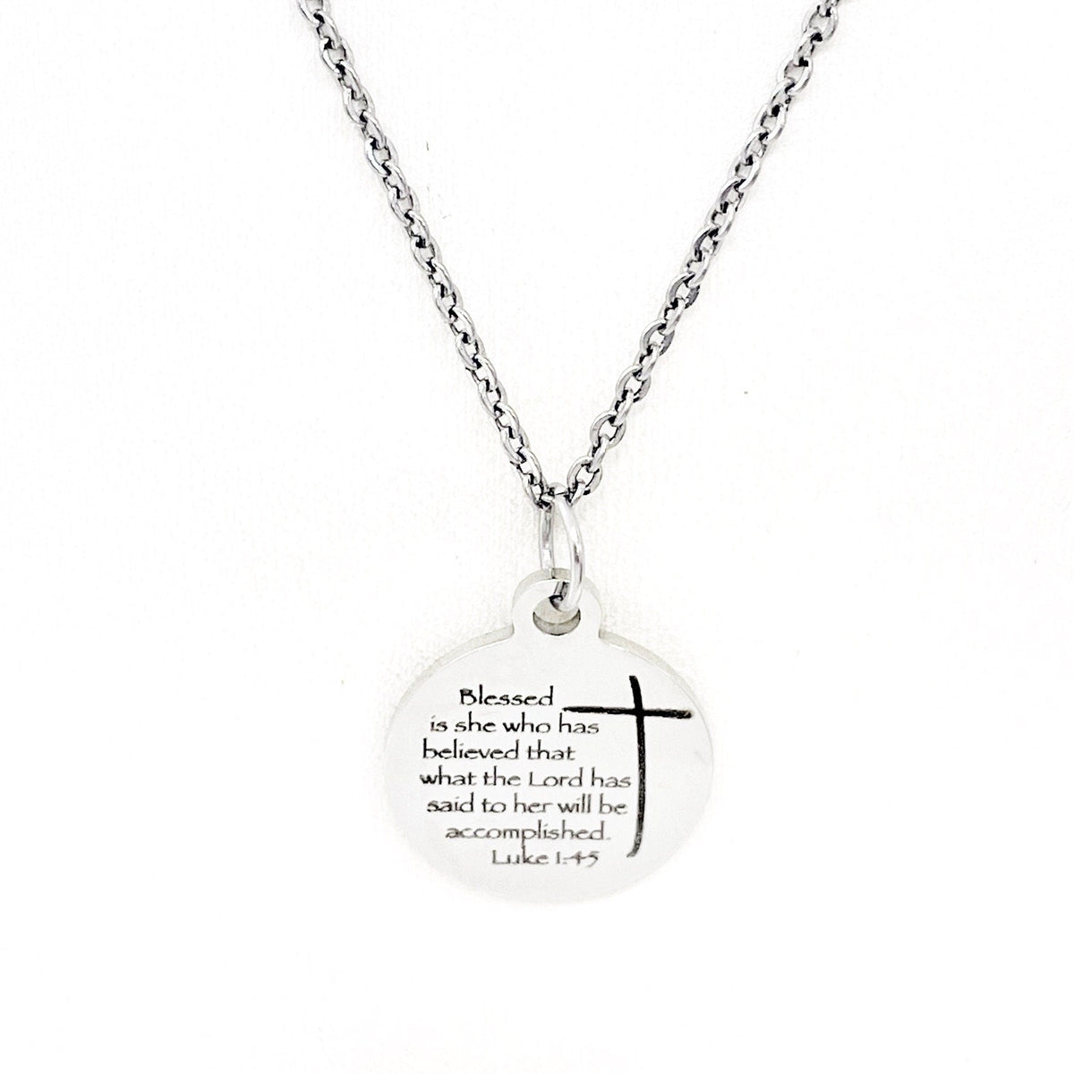 Faith Gift, Blessed Is She Who Has Believed Necklace, Luke 1 4 and 6, Scripture Gift, It Will Be Done, Faith Jewelry, Gift For Her
