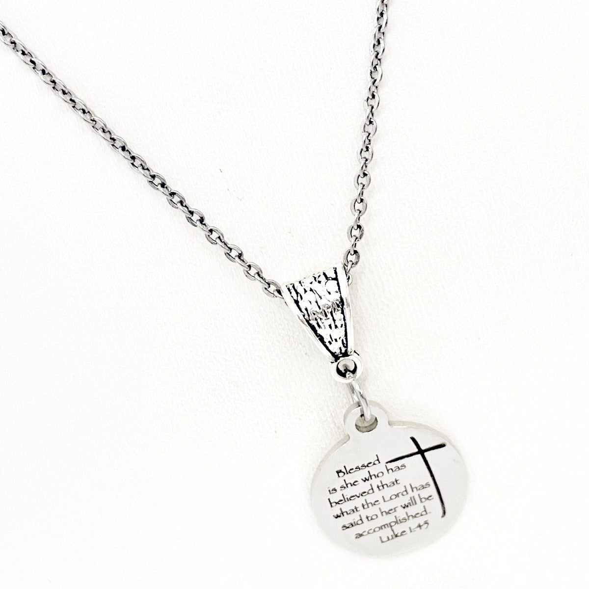 Faith Gift, Blessed Is She Who Has Believed Necklace, Luke 1 4 and 6, Scripture Gift, Scripture Jewelry, Faith Jewelry, Gift For Her