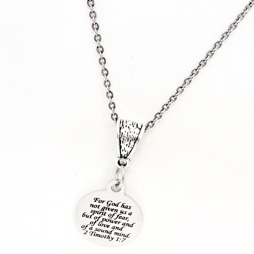 Faith Gift, God Has Given us a Spirit of Power Love and Sound Mind, Necklace, 2 Timothy 1 7, Scripture Gift, Faith Jewelry, Gift For Her