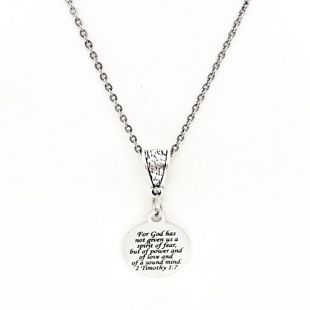 Faith Gift, God Has Given us a Spirit of Power Love and Sound Mind, Necklace, 2 Timothy 1 7, Scripture Gift, Faith Jewelry, Gift For Her