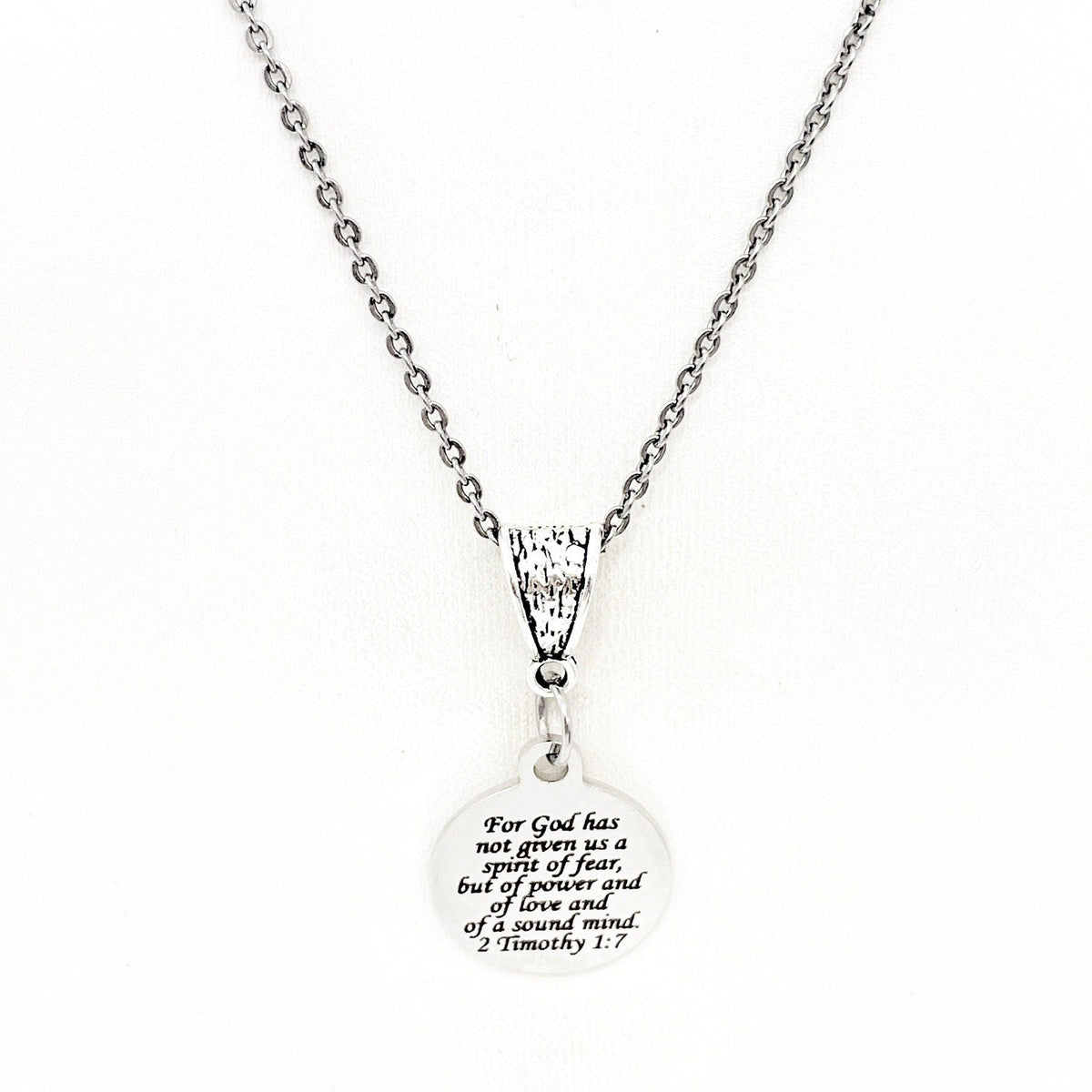 Faith Gift, God Has Given us a Spirit of Power Love and Sound Mind, Necklace, 2 Timothy 1 7, Scripture Gift, Faith Jewelry, Gift For Her