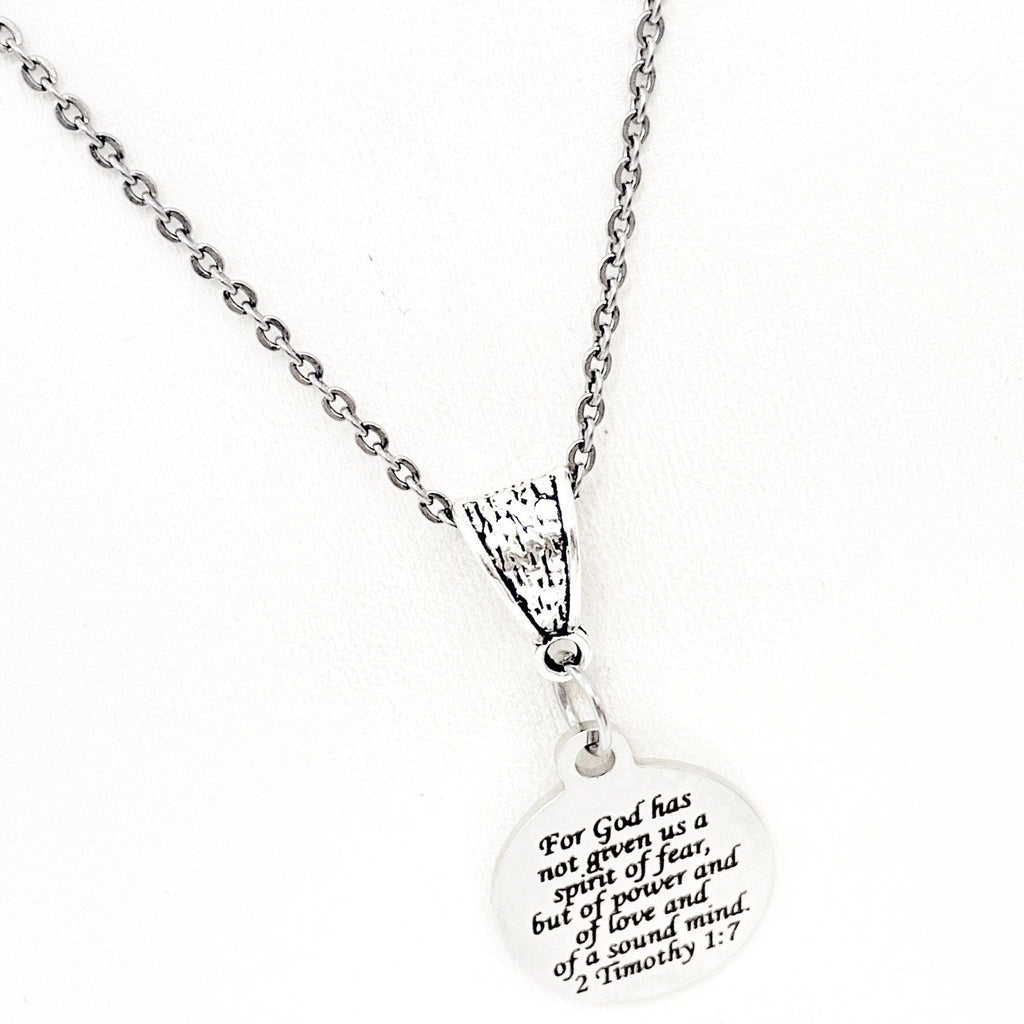 Faith Gift, God Has Given us a Spirit of Power Love and Sound Mind, Necklace, 2 Timothy 1 7, Scripture Gift, Faith Jewelry, Gift For Her