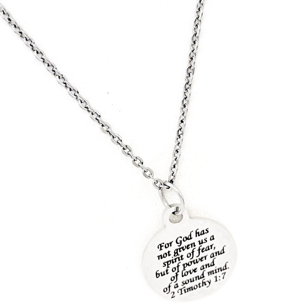 Faith Gift, God Has Given us a Spirit of Power Love and Sound Mind, Necklace, 2 Timothy 1 7, Scripture Gift, Faith Jewelry, Gift For Her