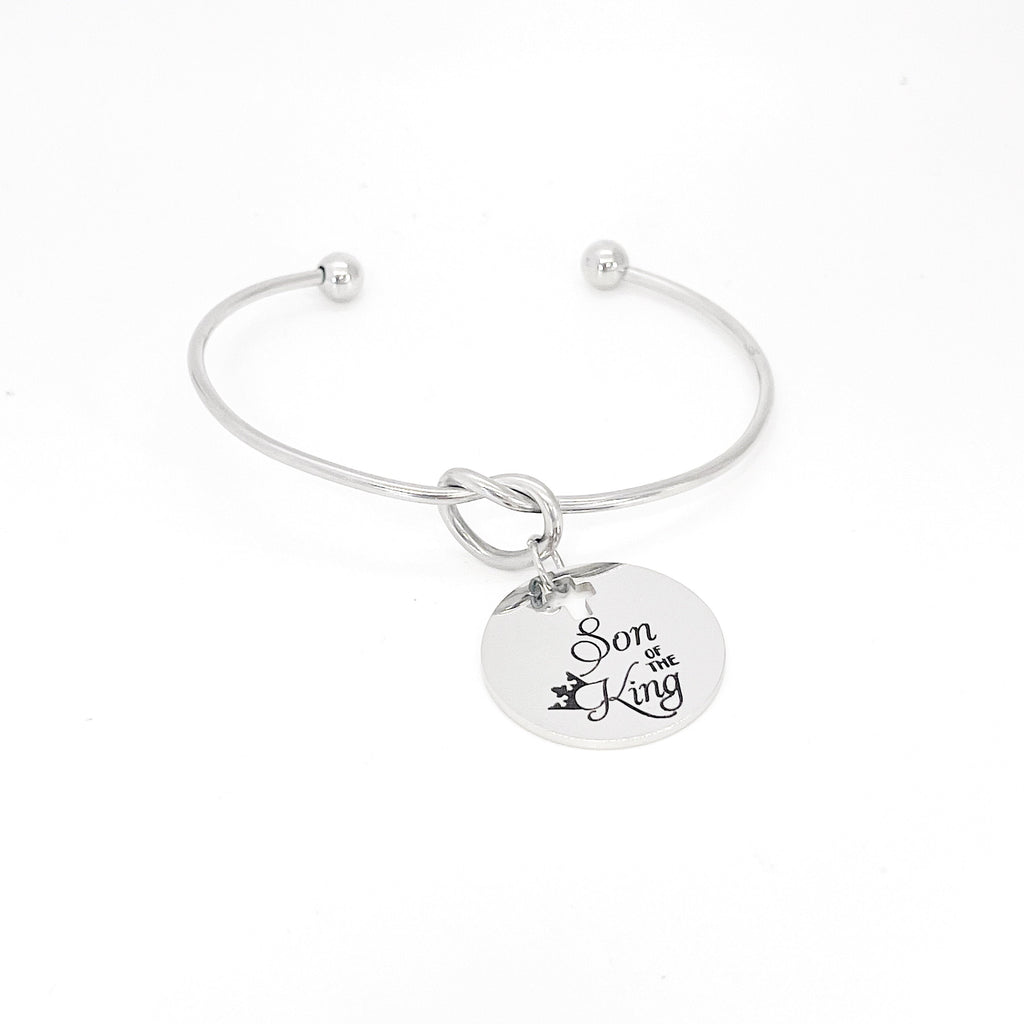 Scripture Gift, Son of the King Charm Bracelet, Baptism Gift, Charm Bangle, Graduation Gift, Faith Gift, Christian Jewelry