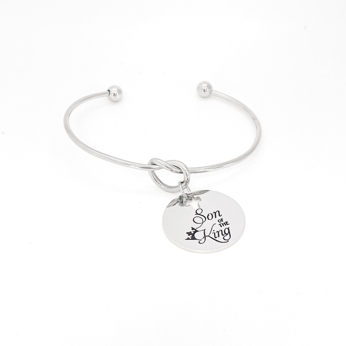 Scripture Gift, Son of the King Charm Bracelet, Baptism Gift, Charm Bangle, Graduation Gift, Faith Gift, Christian Jewelry