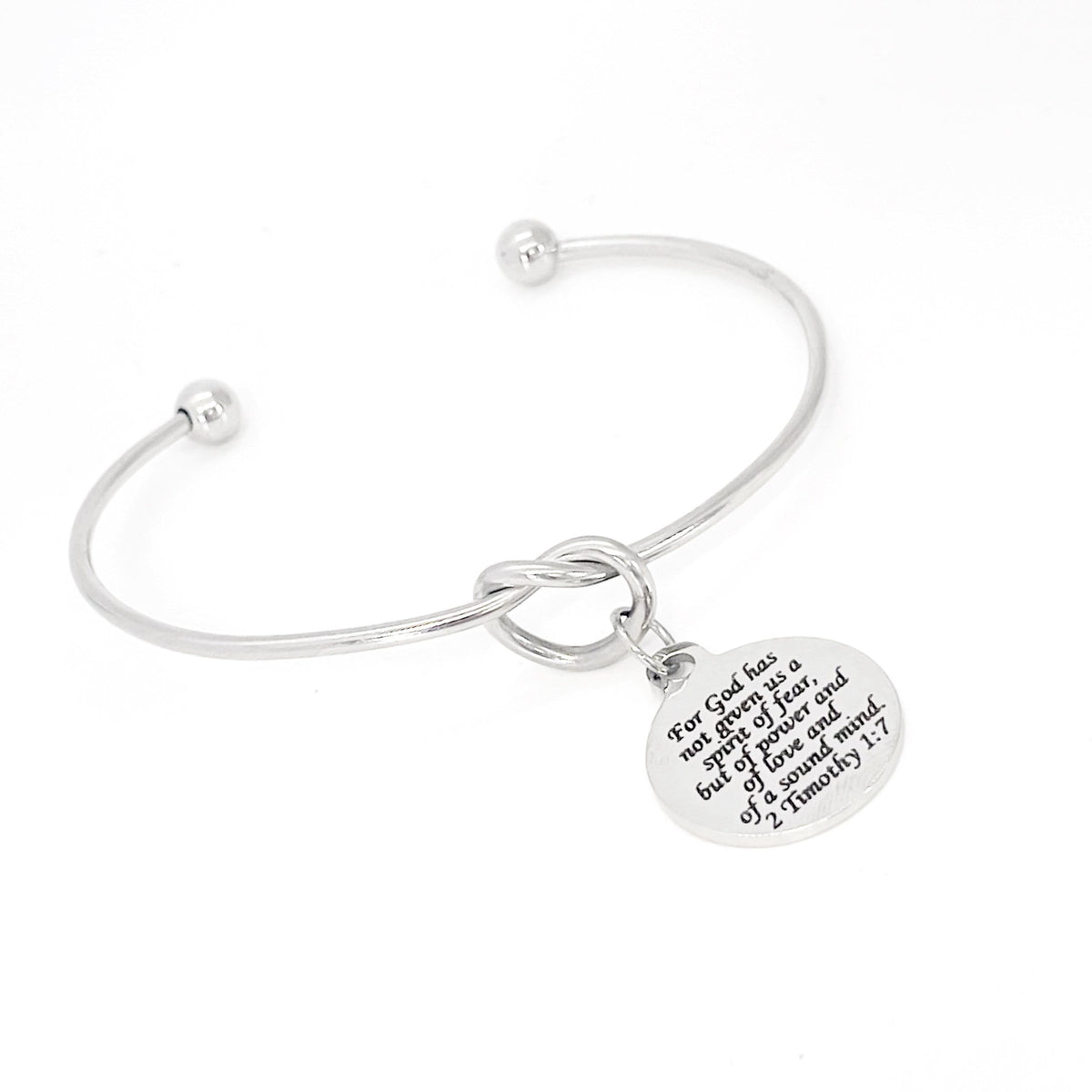 Scripture Gift, God Gives Us Power Love and Sound Mind Charm Bracelet, 2 Timothy 1 7 Graduation Gift, Faith Gift, Christian Jewelry