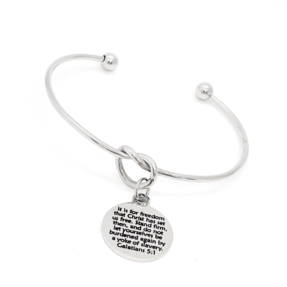 Scripture Jewelry, It Is For Freedom That Christ Has Set Us Free Charm Bracelet, Galatians 5 1 Jewelry, Faith Quote, Scripture Quote