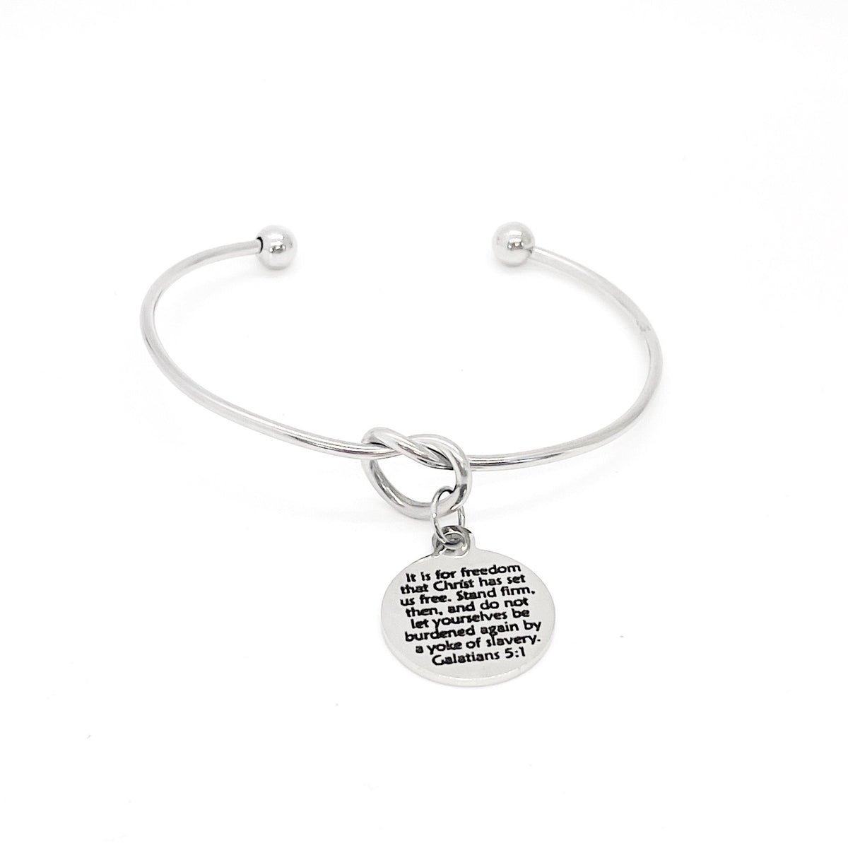 Scripture Jewelry, It Is For Freedom That Christ Has Set Us Free Charm Bracelet, Galatians 5 1 Jewelry, Faith Quote, Scripture Quote