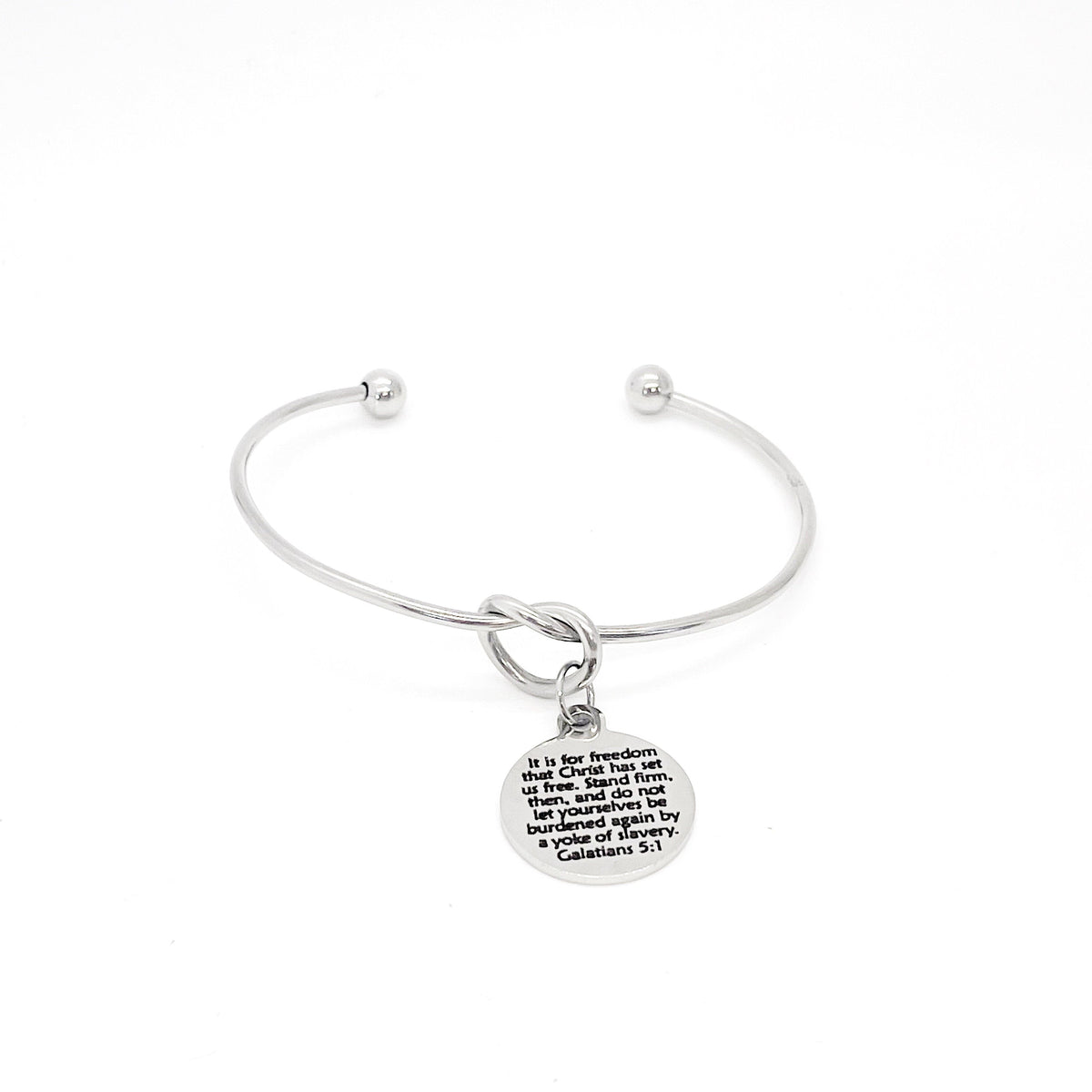 Scripture Jewelry, It Is For Freedom That Christ Has Set Us Free Charm Bracelet, Galatians 5 1 Jewelry, Faith Quote, Scripture Quote