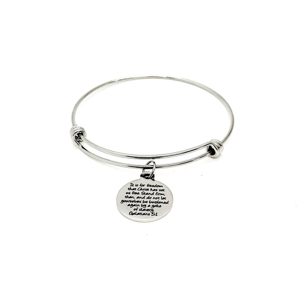 Faith Gift, Stand Firm And Do Not Let Yourself Be Burdened Charm Bracelet, Galatians 5 1 Quote, Scripture Gift, Christian Woman Gift For Her