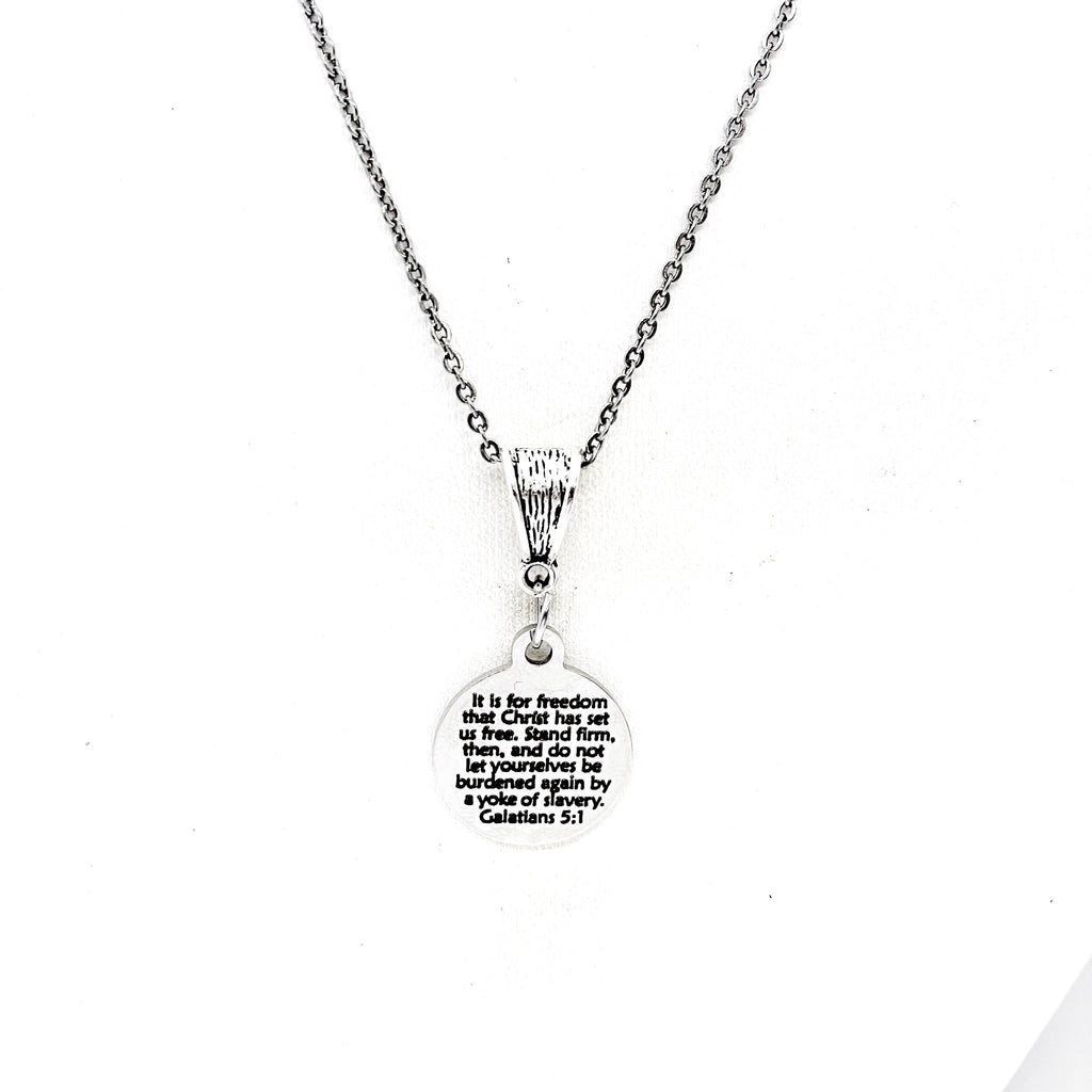 Scripture Gifts, Christ Has Set Us Free Necklace, Galatians 5 1 Jewelry, Scripture Quotes, Faith Jewelry Gifts, Freedom In Christ