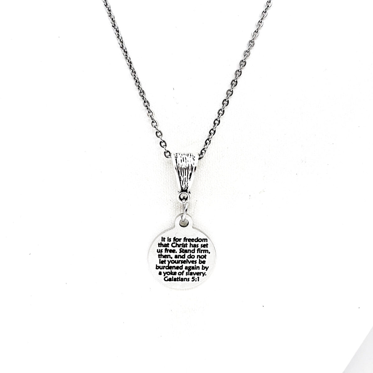 Scripture Gifts, Christ Has Set Us Free Necklace, Galatians 5 1 Jewelry, Scripture Quotes, Faith Jewelry Gifts, Freedom In Christ