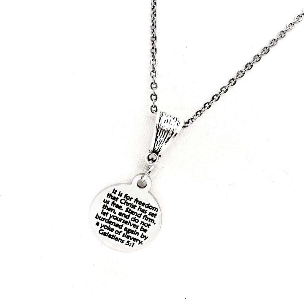Scripture Gifts, Christ Has Set Us Free Necklace, Galatians 5 1 Jewelry, Scripture Quotes, Faith Jewelry Gifts, Freedom In Christ