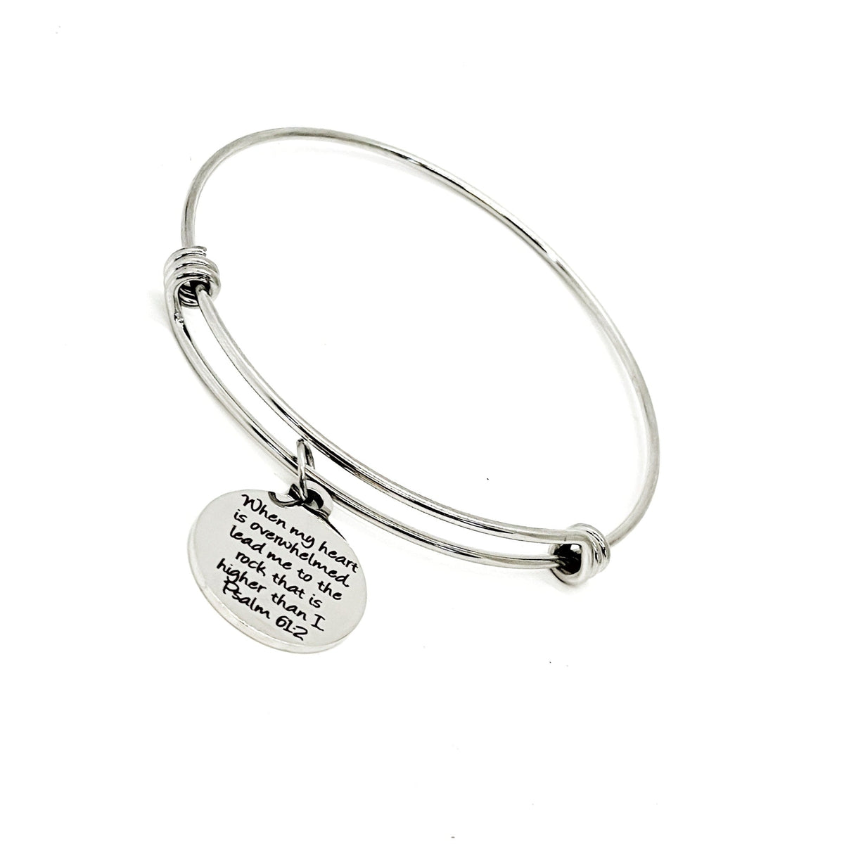 Faith Gift, When My Heart Is Overwhelmed Lead Me To The Royce Charm Bracelet, Psalm 61 2 Quote, Scripture Gift, Christian Woman Gift For Her