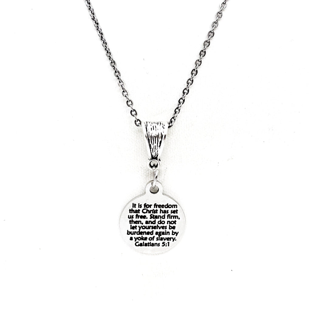 Scripture Gifts, Christ Has Set Us Free Necklace, Galatians 5 1 Jewelry, Scripture Quotes, Faith Jewelry Gifts, Freedom In Christ