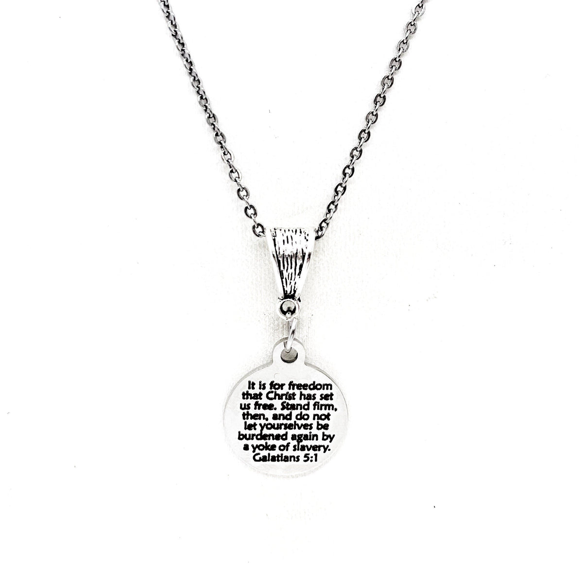 Scripture Gifts, Christ Has Set Us Free Necklace, Galatians 5 1 Jewelry, Scripture Quotes, Faith Jewelry Gifts, Freedom In Christ