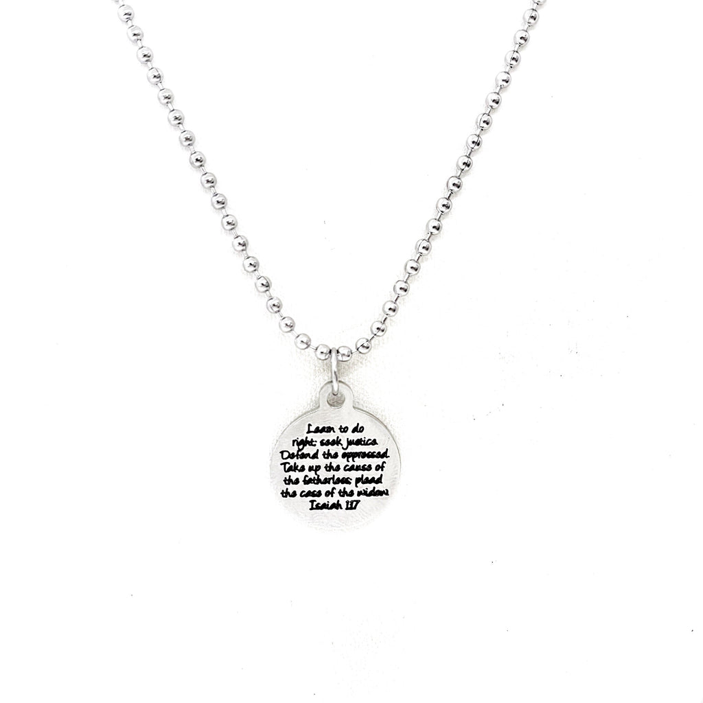 Scripture Gift, Learn To Do Right, Seek Justice, Defend The Oppressed Faith Necklace, Isaiah 1 17 Gifts, Social Worker Gift, Attorney Gifts