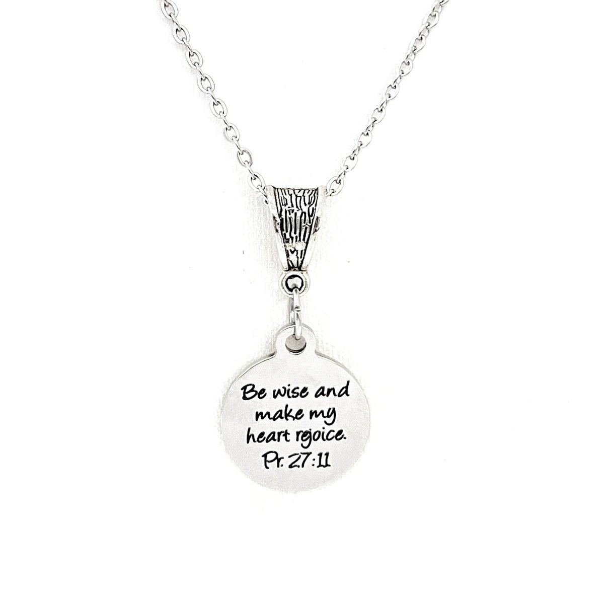 Faith Gift, Be Wise And Make My Heart Rejoice Necklace, Proverbs 27 11 Gift, Scripture Quote, Scripture Gifts, Gift For Her, Daughter Gift