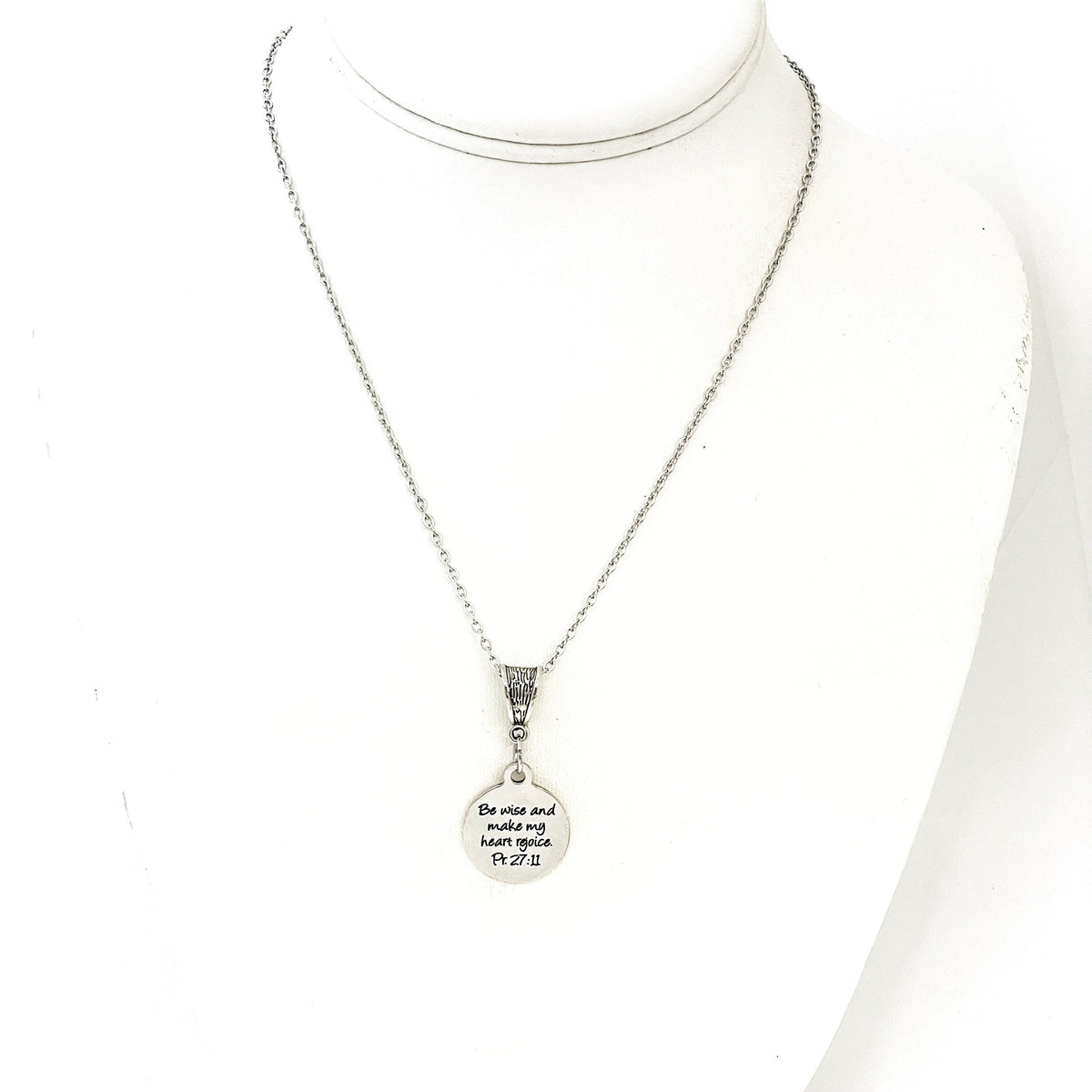Faith Gift, Be Wise And Make My Heart Rejoice Necklace, Proverbs 27 11 Gift, Scripture Quote, Scripture Gifts, Gift For Her, Daughter Gift