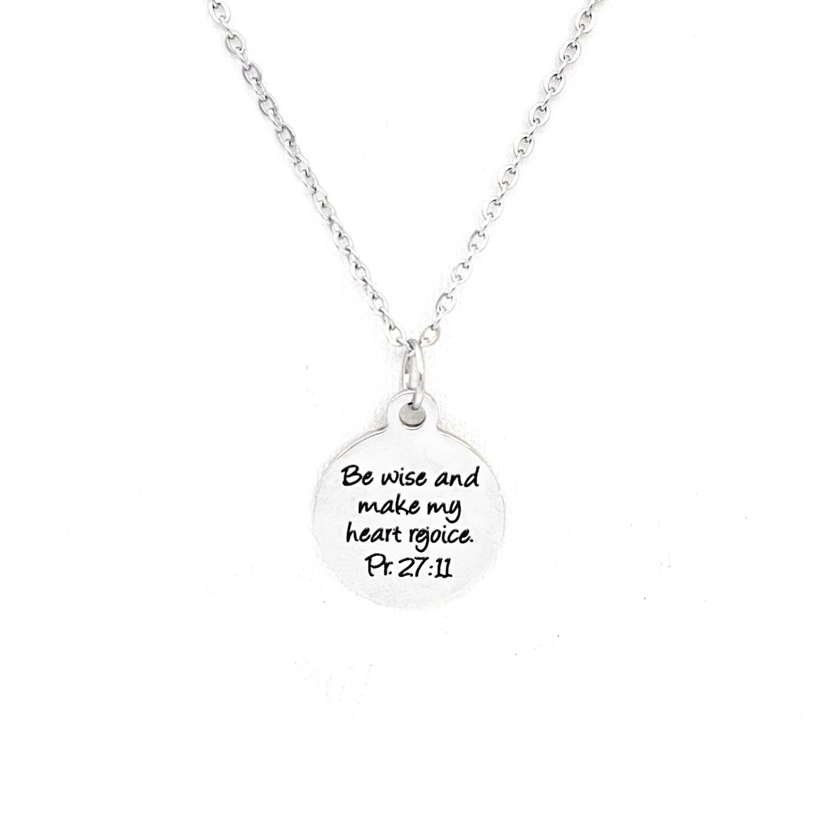Scripture Gift, Be Wise And Make My Heart Rejoice Necklace, Proverbs 27 11 Gift, Scripture Quote, Faith Gifts, Gift For Her, Daughter Gift