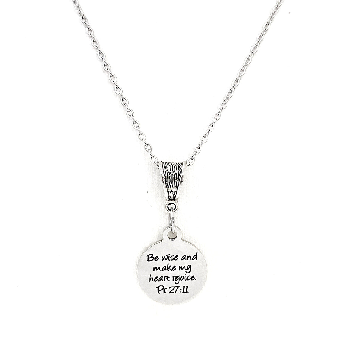 Faith Gift, Be Wise And Make My Heart Rejoice Necklace, Proverbs 27 11 Gift, Scripture Quote, Scripture Gifts, Gift For Her, Daughter Gift
