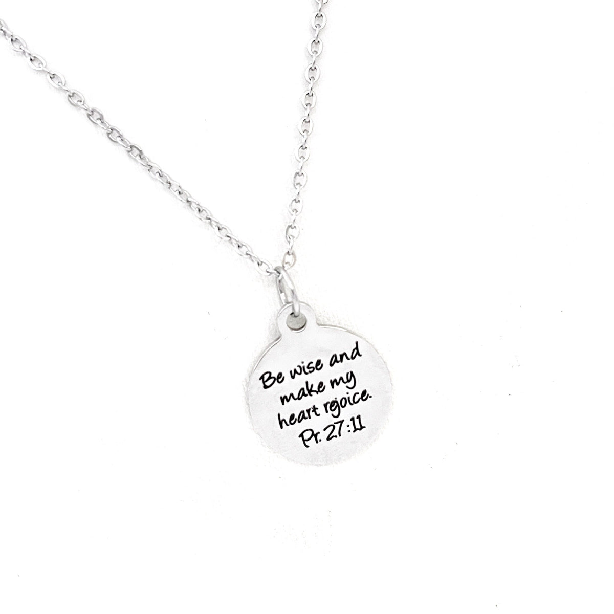 Scripture Gift, Be Wise And Make My Heart Rejoice Necklace, Proverbs 27 11 Gift, Scripture Quote, Faith Gifts, Gift For Her, Daughter Gift