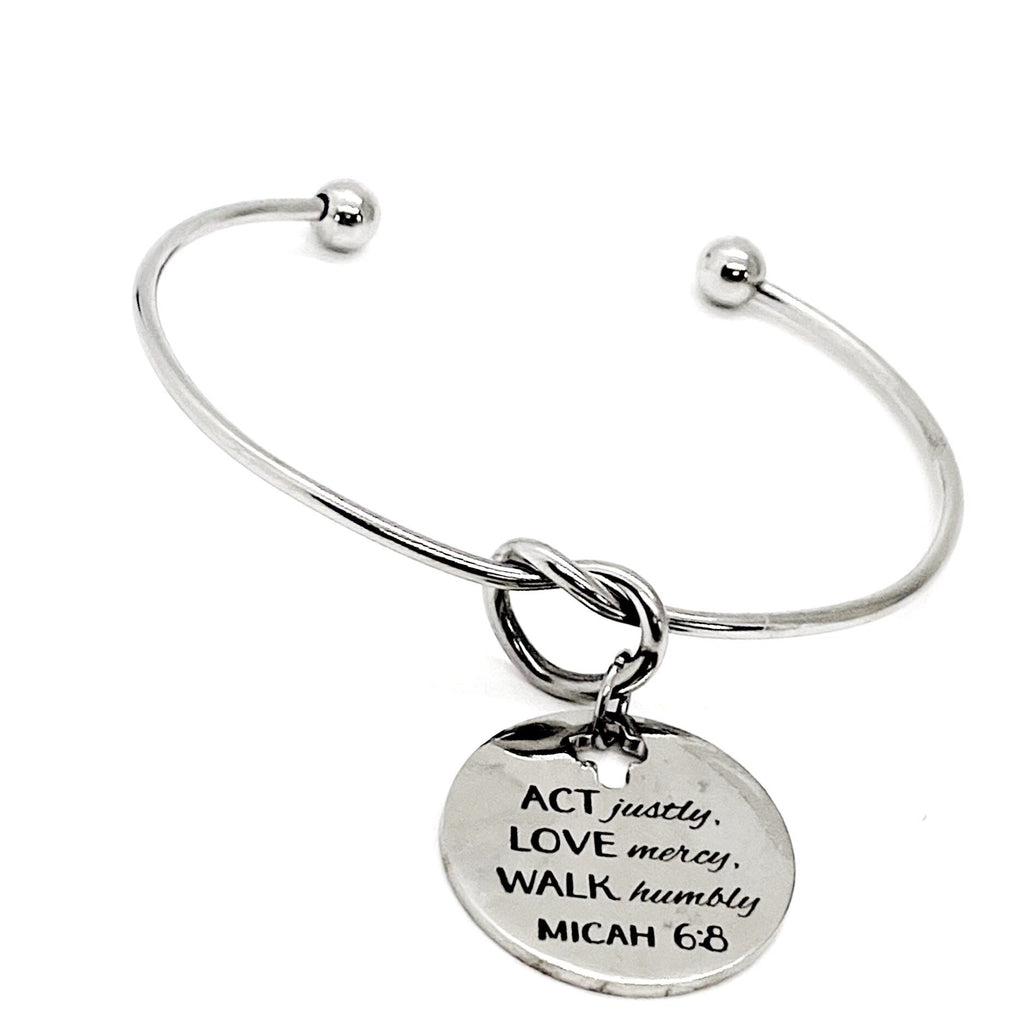 Faith Gift, Act Love Walk Charm Bracelet, Micah 6 8 Scripture Quote, Act Justly, Love Mercy, Walk Humbly, Scripture Jewelry, Daughter Gift