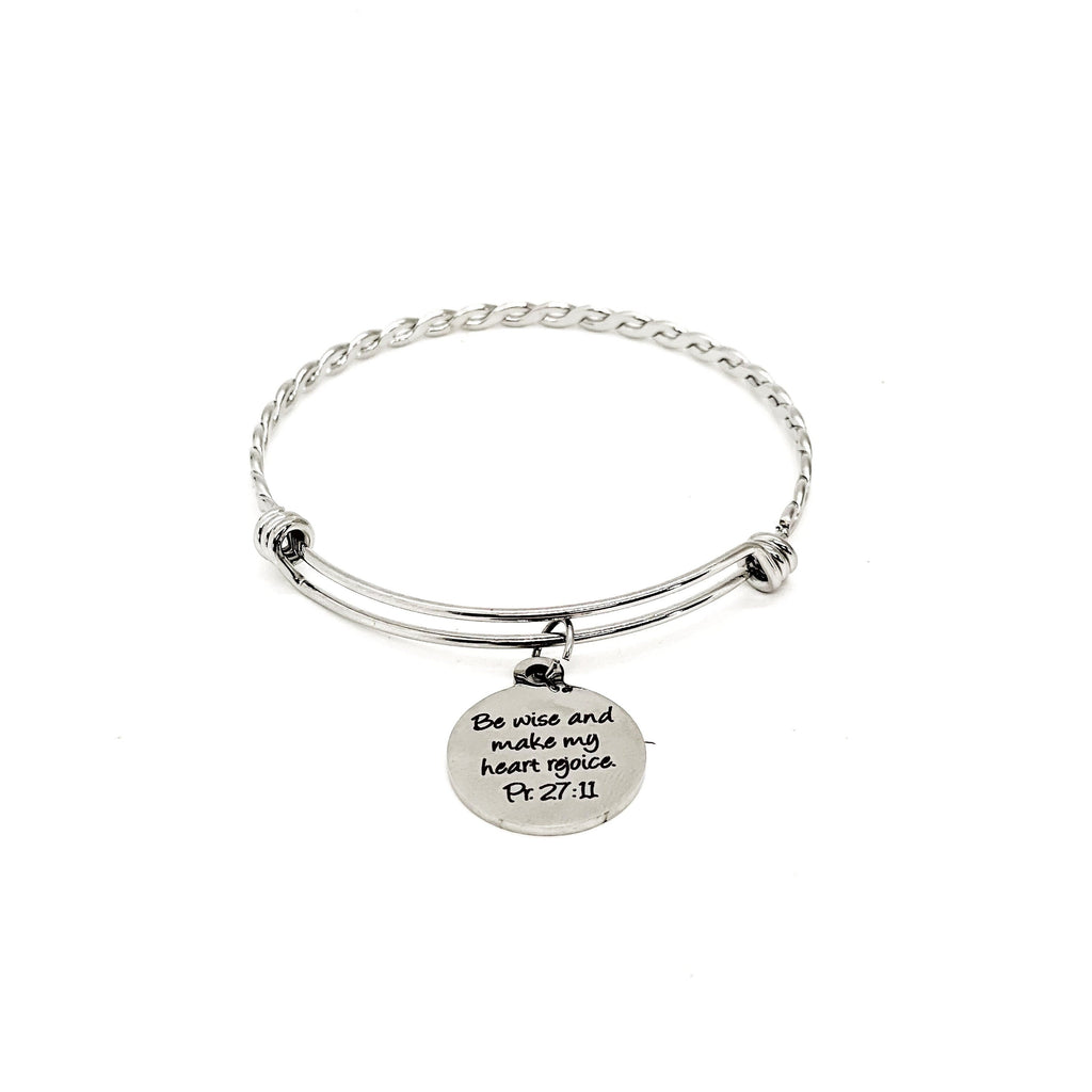 “Be Wise and Make My Heart Rejoice” Charm Bracelet — Proverbs 27:11