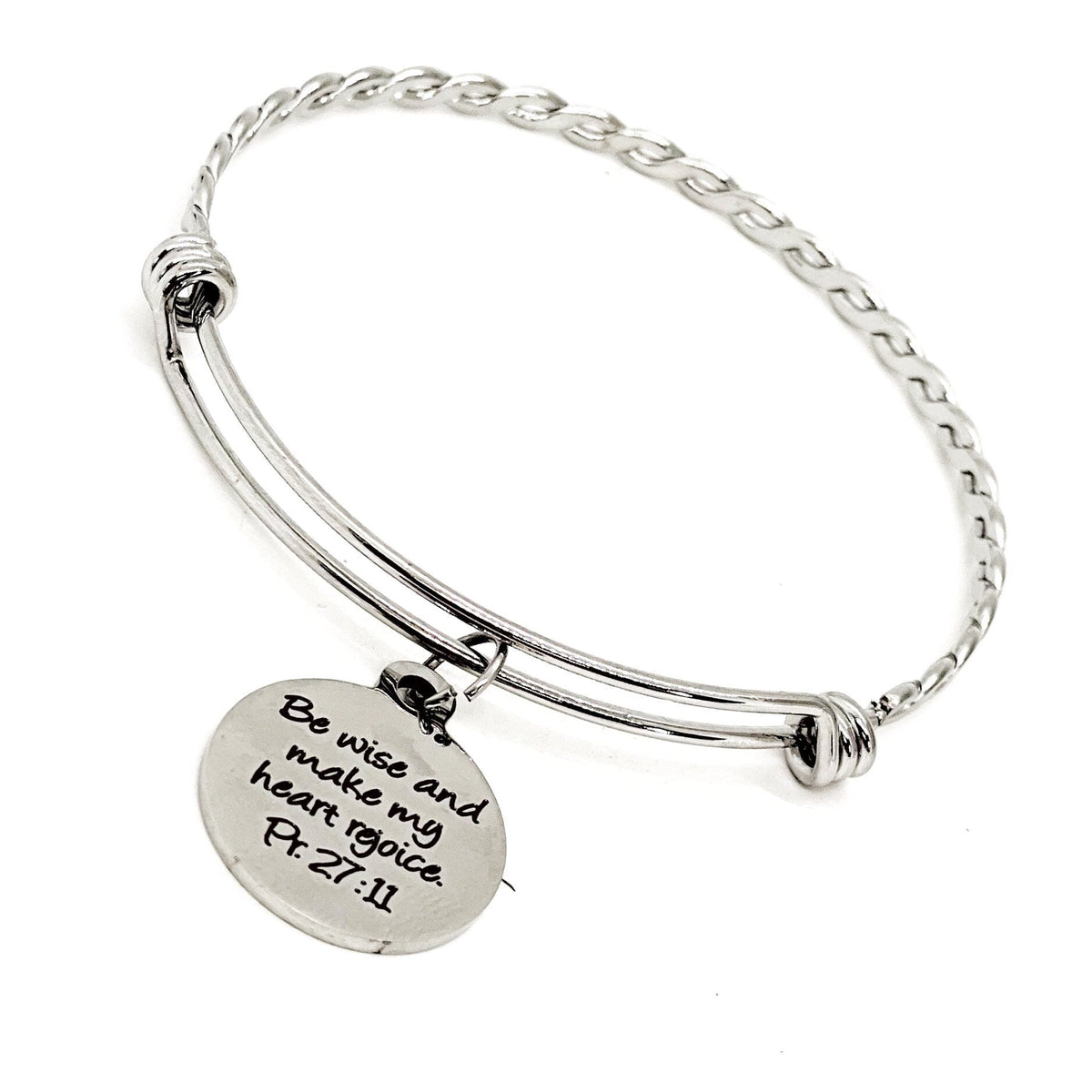 “Be Wise and Make My Heart Rejoice” Charm Bracelet — Proverbs 27:11