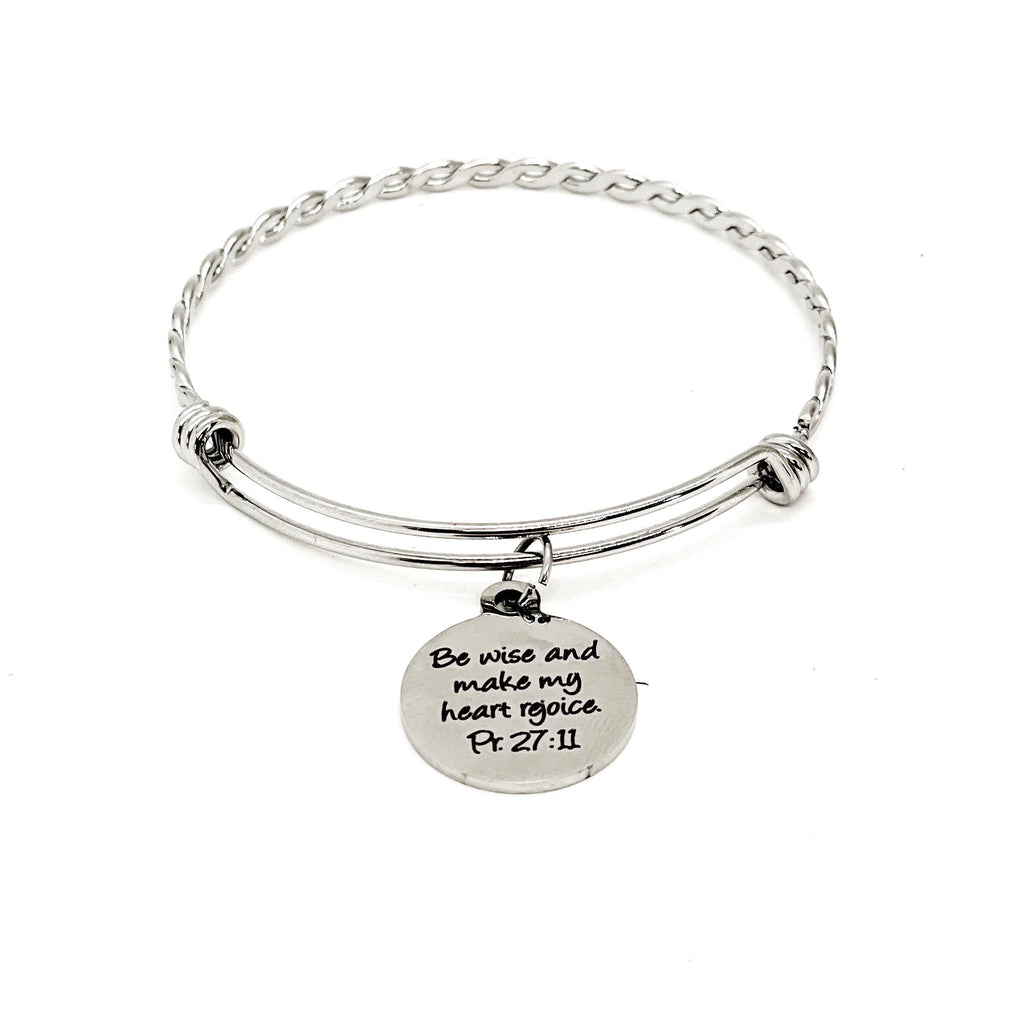 “Be Wise and Make My Heart Rejoice” Charm Bracelet — Proverbs 27:11