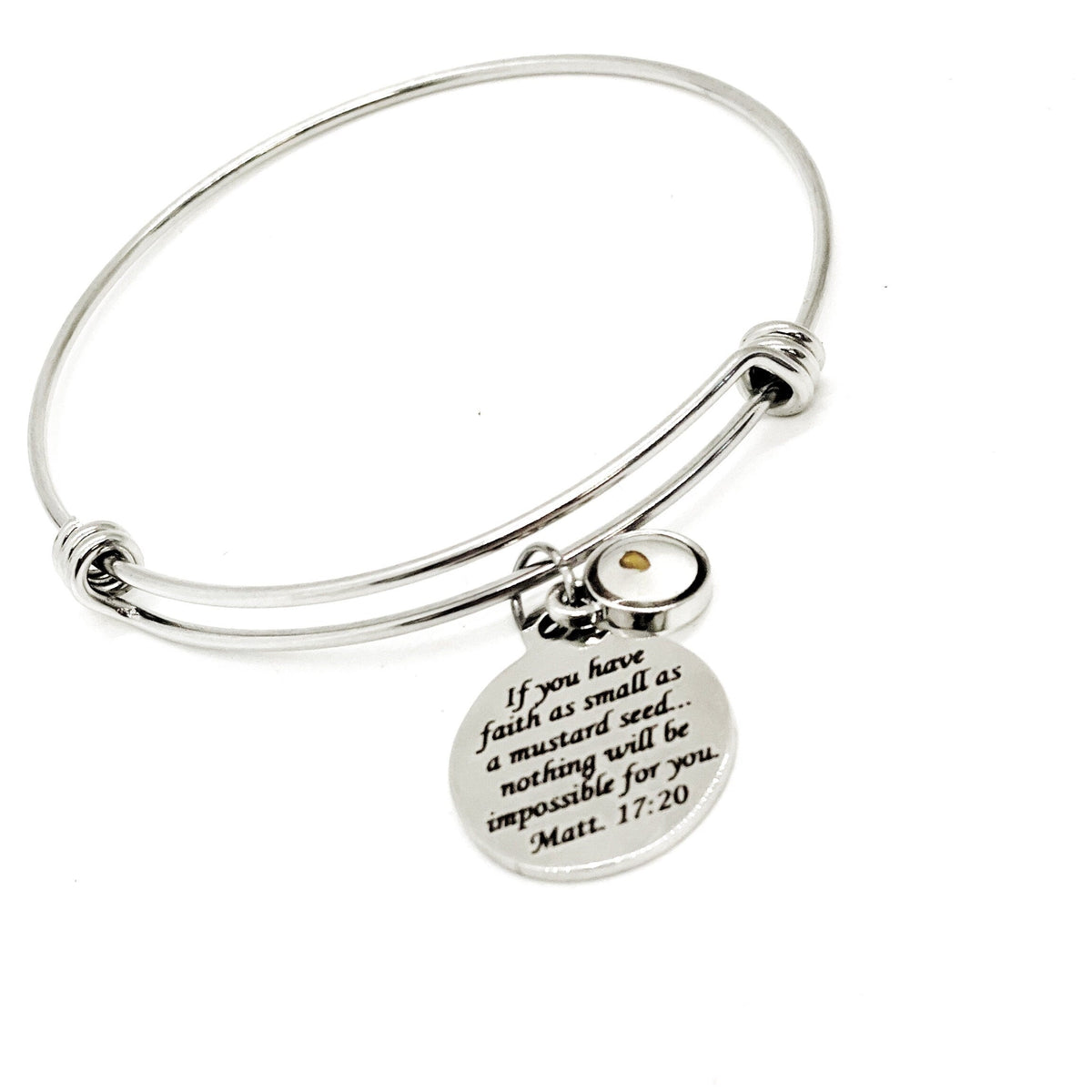 Mustard Seed Scripture Bracelet, Matthew 17 20, Mustard Seed Jewelry Gifts, Christian Jewelry, Mustard Seed Faith Jewelry Gift For Her