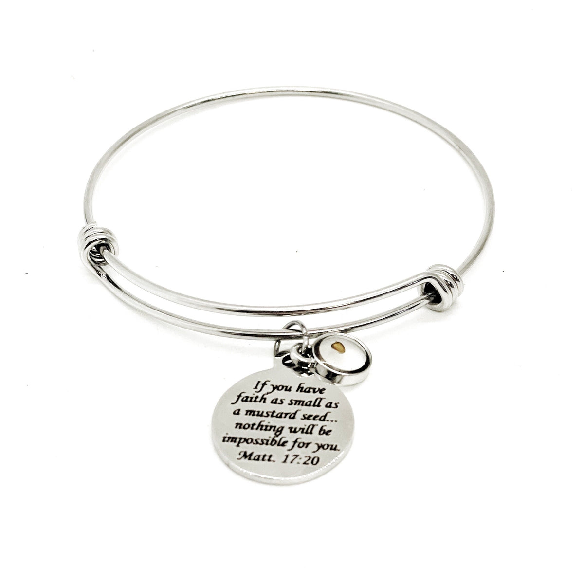 Mustard Seed Scripture Bracelet, Matthew 17 20, Mustard Seed Jewelry Gifts, Christian Jewelry, Mustard Seed Faith Jewelry Gift For Her