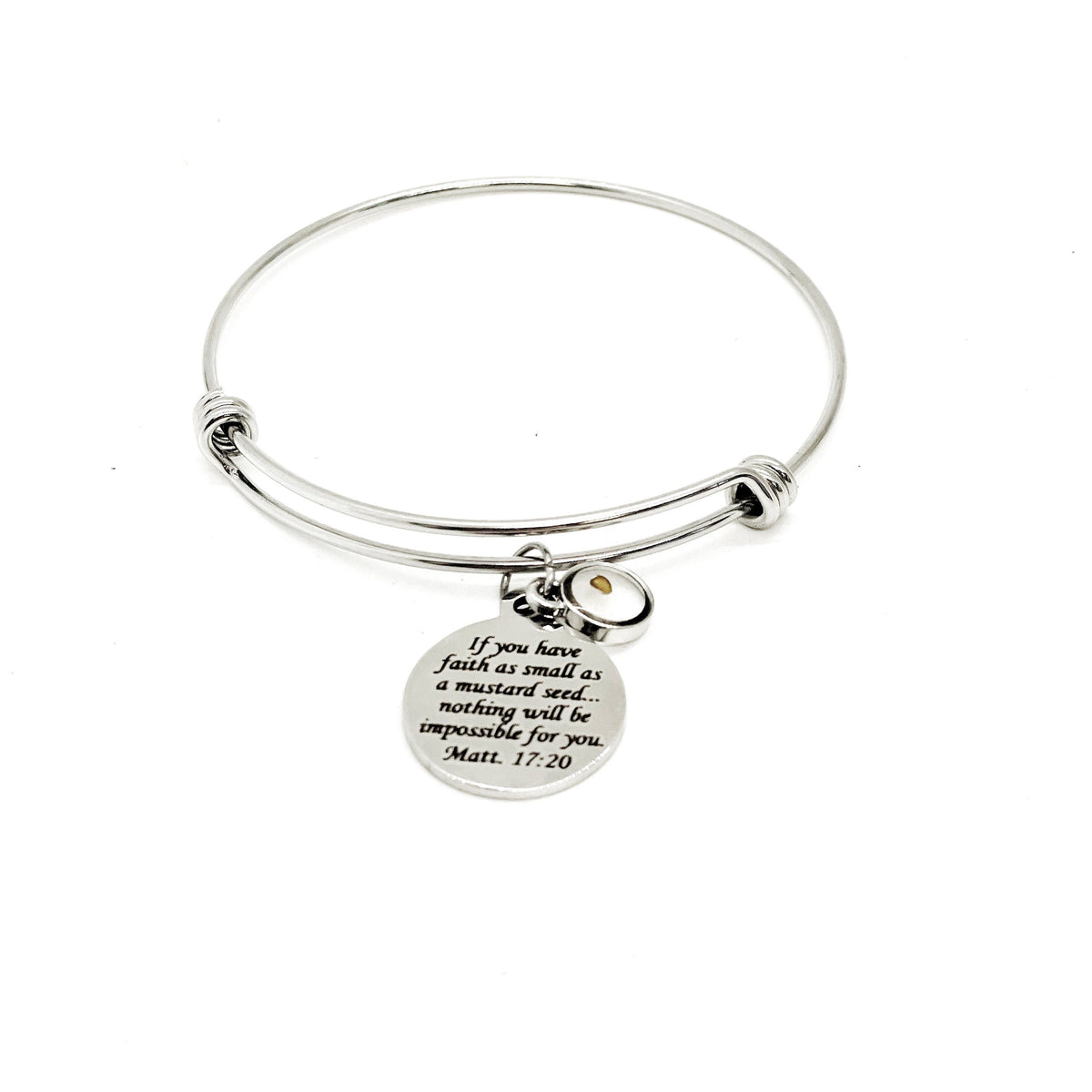 Mustard Seed Scripture Bracelet, Matthew 17 20, Mustard Seed Jewelry Gifts, Christian Jewelry, Mustard Seed Faith Jewelry Gift For Her