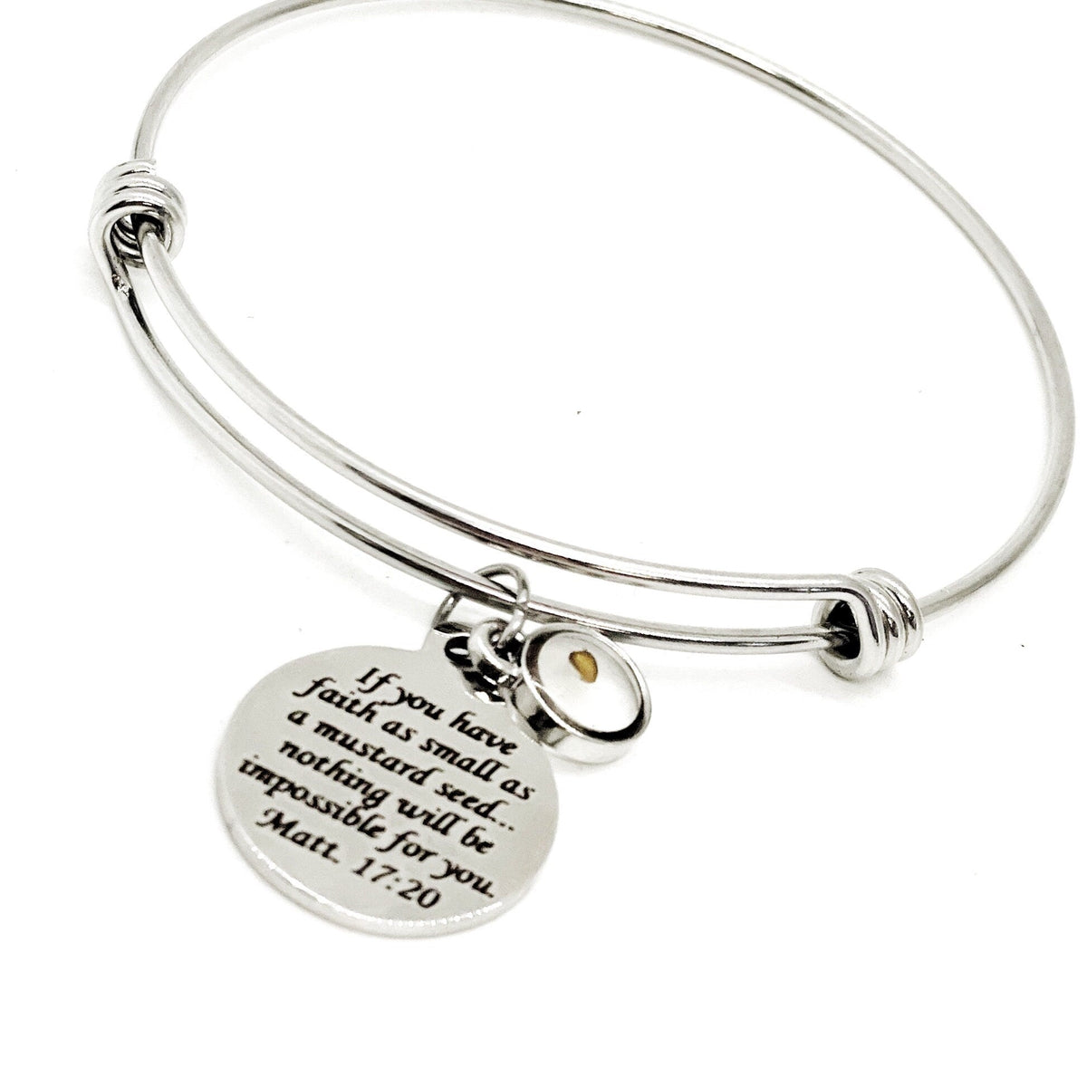 Mustard Seed Scripture Bracelet, Matthew 17 20, Mustard Seed Jewelry Gifts, Christian Jewelry, Mustard Seed Faith Jewelry Gift For Her