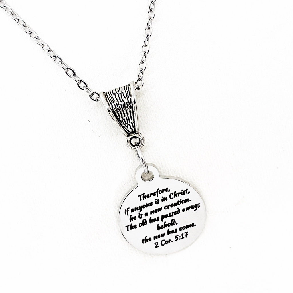 Scripture Gifts, New Creation In Christ Necklace, 2 Corinthians 5 18, Baptism Gifts, Recovery Gifts, New Beginnings Gift, Faith Jewelry