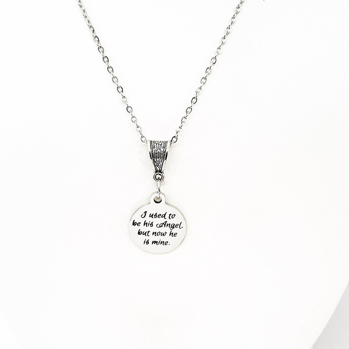 Memorial Gift, I Used To Be His Angel But Now He Is Mine Necklace, Memorial Necklace, Remembering Him, Dad Memorial, Grandfather Memorial