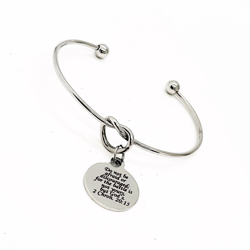 Scripture Gift, Do Not Be Afraid Or Discouraged Charm Bracelet, The Battle Is Gods, Faith Gifts, Faith Jewelry, Difficult Times Gift For Her