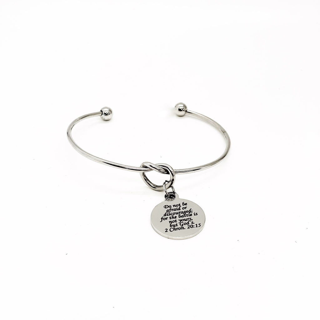Scripture Gift, Do Not Be Afraid Or Discouraged Charm Bracelet, The Battle Is Gods, Faith Gifts, Faith Jewelry, Difficult Times Gift For Her