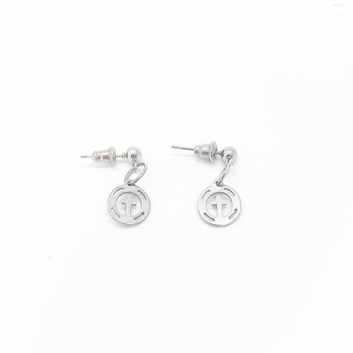 Cross Earrings, Petite Stainless Steel Cross Earrings, First Cross Earrings, Baptism Gift, Daughter Gift, Small Cross Earrings, Wife Gift