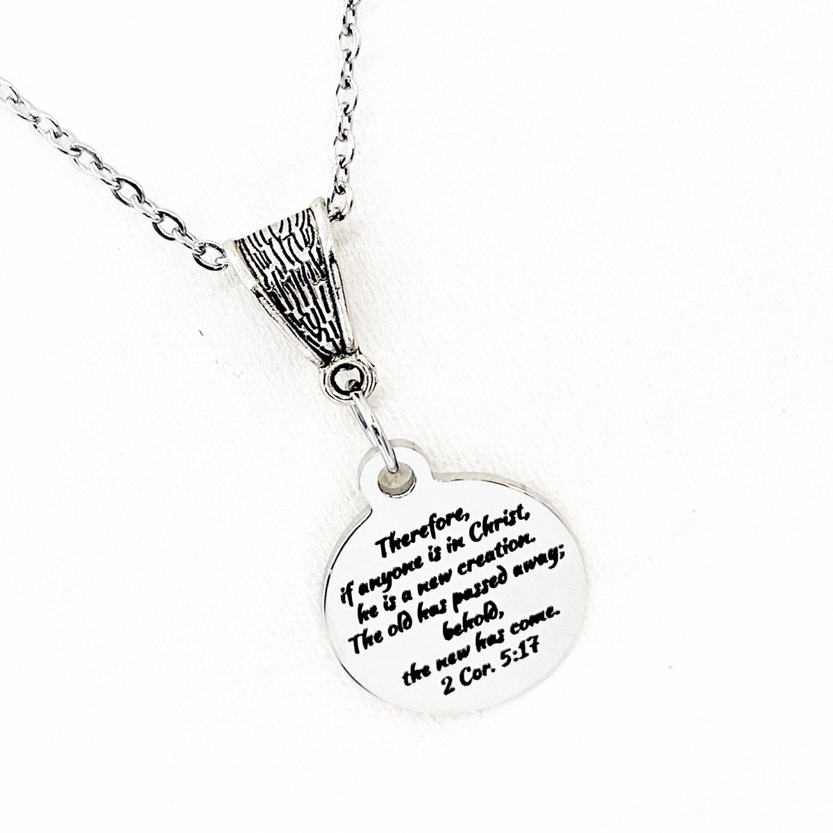 Scripture Gifts, New Creation In Christ Necklace, 2 Corinthians 5 18, Baptism Gifts, Recovery Gifts, New Beginnings Gift, Faith Jewelry