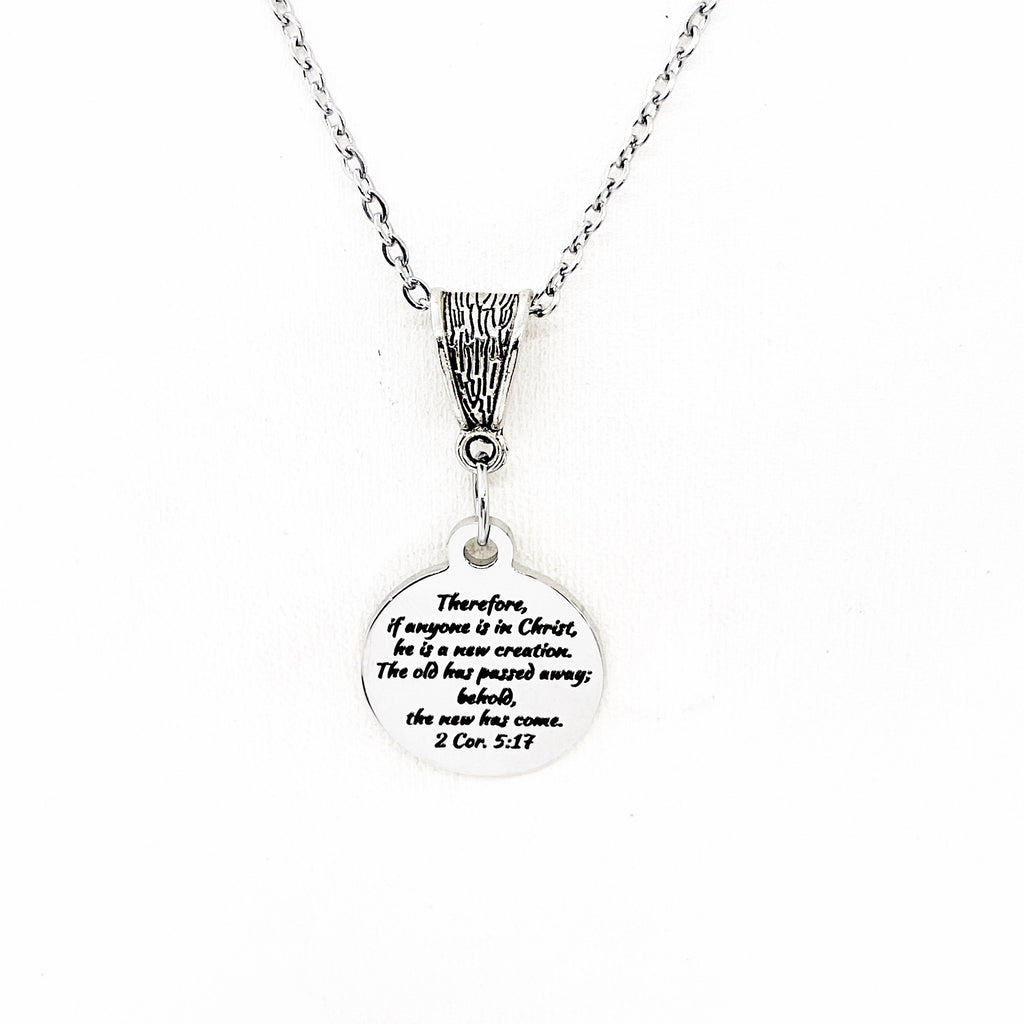 Scripture Gifts, New Creation In Christ Necklace, 2 Corinthians 5 18, Baptism Gifts, Recovery Gifts, New Beginnings Gift, Faith Jewelry