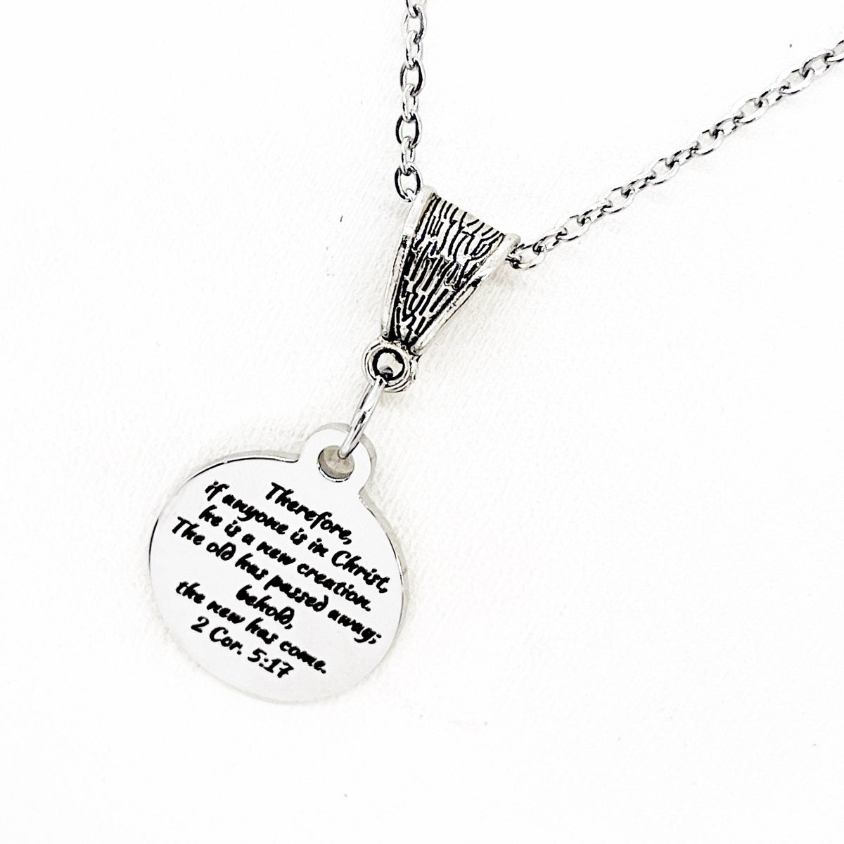 Scripture Gifts, New Creation In Christ Necklace, 2 Corinthians 5 18, Baptism Gifts, Recovery Gifts, New Beginnings Gift, Faith Jewelry